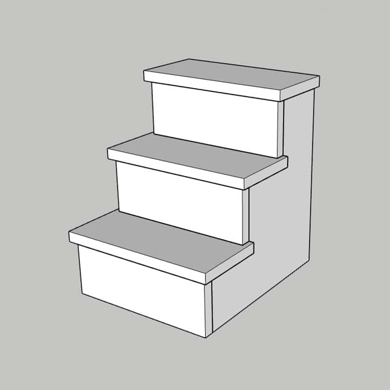 Two step dog outlet stairs